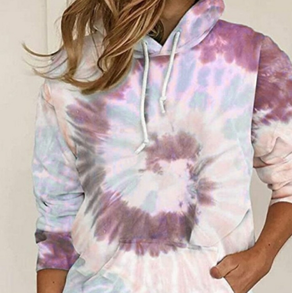 Tie Dye Hooded Long Sleeve Top - Picture 3 of 3